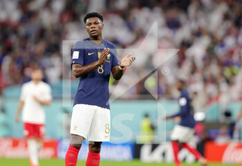 2022-12-04 - Aurelien Tchouameni of France during the FIFA World Cup 2022, Round of 16 football match between France and Poland on December 4, 2022 at Al Thumama Stadium in Doha, Qatar - FOOTBALL - WORLD CUP 2022 - 1/8 - FRANCE V POLAND - FIFA WORLD CUP - SOCCER