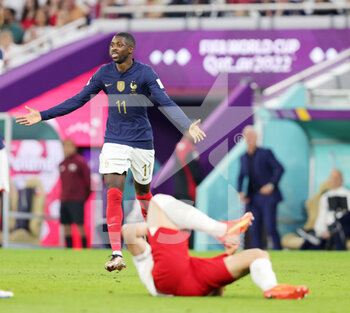 2022-12-04 - Ousmane Dembele of France during the FIFA World Cup 2022, Round of 16 football match between France and Poland on December 4, 2022 at Al Thumama Stadium in Doha, Qatar - FOOTBALL - WORLD CUP 2022 - 1/8 - FRANCE V POLAND - FIFA WORLD CUP - SOCCER