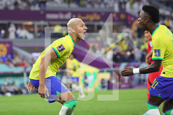 2022-12-05 - Richarlison of Brazil celebrates during the FIFA World Cup 2022, Round of 16 football match between Brazil and Korea Republic on December 5, 2022 at Stadium 974 in Doha, Qatar - FOOTBALL - WORLD CUP 2022 - 1/8 - BRAZIL V KOREA REPUBLIC - FIFA WORLD CUP - SOCCER