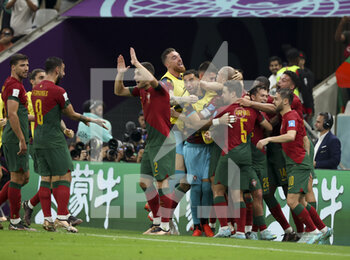 2022-12-06 - Pepe of Portugal celebrates his goal with teammates during the FIFA World Cup 2022, Round of 16 football match between Portugal and Switzerland on December 6, 2022 at Lusail Stadium in Al Daayen, Qatar - FOOTBALL - WORLD CUP 2022 - 1/8 - PORTUGAL V SWITZERLAND - FIFA WORLD CUP - SOCCER