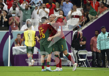 2022-12-06 - Pepe of Portugal celebrates his goal with Otavio (left) during the FIFA World Cup 2022, Round of 16 football match between Portugal and Switzerland on December 6, 2022 at Lusail Stadium in Al Daayen, Qatar - FOOTBALL - WORLD CUP 2022 - 1/8 - PORTUGAL V SWITZERLAND - FIFA WORLD CUP - SOCCER