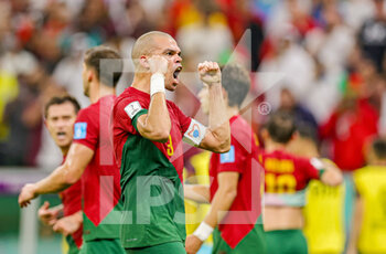 2022-12-06 - Pepe (3) of Portugal scores a goal and celebrates 2-0 during the FIFA World Cup 2022, Round of 16 football match between Portugal and Switzerland on December 6, 2022 at Lusail Stadium in Al Daayen, Qatar - FOOTBALL - WORLD CUP 2022 - 1/8 - PORTUGAL V SWITZERLAND - FIFA WORLD CUP - SOCCER
