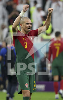 2022-12-06 - Pepe of Portugal celebrates the victory following the FIFA World Cup 2022, Round of 16 football match between Portugal and Switzerland on December 6, 2022 at Lusail Stadium in Al Daayen, Qatar - FOOTBALL - WORLD CUP 2022 - 1/8 - PORTUGAL V SWITZERLAND - FIFA WORLD CUP - SOCCER