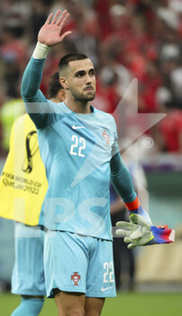 2022-12-06 - Portugal goalkeeper Diogo Costa celebrates the victory following the FIFA World Cup 2022, Round of 16 football match between Portugal and Switzerland on December 6, 2022 at Lusail Stadium in Al Daayen, Qatar - FOOTBALL - WORLD CUP 2022 - 1/8 - PORTUGAL V SWITZERLAND - FIFA WORLD CUP - SOCCER