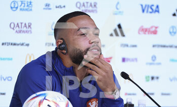 08/12/2022 - Memphis Depay of Netherlands answer to the media during a press conference at the Qatar National Convention Center QNCC during the FIFA World Cup 2022 on December 8, 2022 in Doha, Qatar - FOOTBALL - WORLD CUP 2022 - MISCS - FIFA MONDIALI - CALCIO