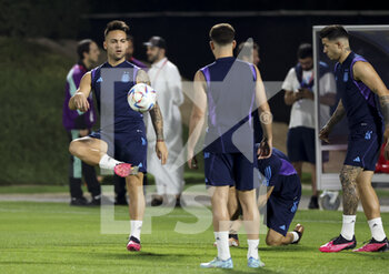 2022-12-08 - Lautaro Martinez of Argentina during Argentina training session at the Qatar University training center during the FIFA World Cup 2022 on December 8, 2022 in Doha, Qatar - FOOTBALL - WORLD CUP 2022 - MISCS - FIFA WORLD CUP - SOCCER