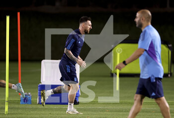 2022-12-08 - Lionel Messi of Argentina during Argentina training session at the Qatar University training center during the FIFA World Cup 2022 on December 8, 2022 in Doha, Qatar - FOOTBALL - WORLD CUP 2022 - MISCS - FIFA WORLD CUP - SOCCER
