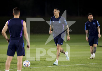 2022-12-08 - Angel Di Maria of Argentina during Argentina training session at the Qatar University training center during the FIFA World Cup 2022 on December 8, 2022 in Doha, Qatar - FOOTBALL - WORLD CUP 2022 - MISCS - FIFA WORLD CUP - SOCCER