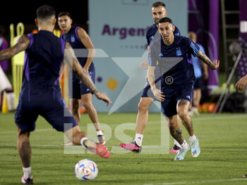 2022-12-08 - Angel Di Maria of Argentina during Argentina training session at the Qatar University training center during the FIFA World Cup 2022 on December 8, 2022 in Doha, Qatar - FOOTBALL - WORLD CUP 2022 - MISCS - FIFA WORLD CUP - SOCCER