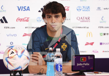2022-12-09 - Joao Felix of Portugal answers to the media during a press conference at the Qatar National Convention Center QNCC during the FIFA World Cup 2022 on December 9, 2022 in Doha, Qatar - FOOTBALL - WORLD CUP 2022 - MISCS - FIFA WORLD CUP - SOCCER