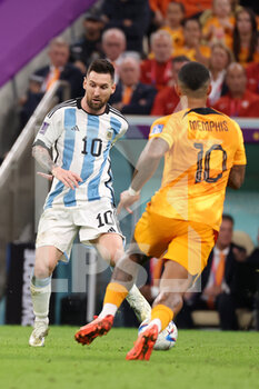 2022-12-09 - Lionel Messi of Argentina during the FIFA World Cup 2022, Quarter-final football match between Netherlands and Argentina on December 9, 2022 at Lusail Stadium in Al Daayen, Qatar - FOOTBALL - WORLD CUP 2022 - 1/4 - NETHERLANDS V ARGENTINA - FIFA WORLD CUP - SOCCER