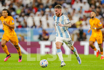 2022-12-10 - Alexis Mac Allister (20) of Argentina during the FIFA World Cup 2022, Quarter-final football match between Netherlands and Argentina on December 9, 2022 at Lusail Stadium in Al Daayen, Qatar - FOOTBALL - WORLD CUP 2022 - 1/4 - NETHERLANDS V ARGENTINA - FIFA WORLD CUP - SOCCER