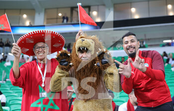 2022-12-10 - Morocco fans during the FIFA World Cup 2022, Quarter-final football match between Morocco and Portugal on December 10, 2022 at Al Thumama Stadium in Doha, Qatar - FOOTBALL - WORLD CUP 2022 - 1/4 - MOROCCO V PORTUGAL - FIFA WORLD CUP - SOCCER