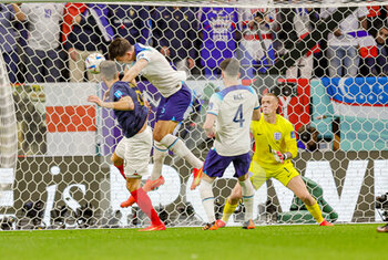 2022-12-10 - Olivier Giroud (9) of France scores a goal 1-2 during the FIFA World Cup 2022, Quarter-final football match between England and France on December 10, 2022 at Al Bayt Stadium in Al Khor, Qatar - FOOTBALL - WORLD CUP 2022 - 1/4 - ENGLAND V FRANCE - FIFA WORLD CUP - SOCCER