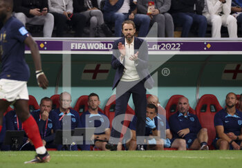 2022-12-10 - Coach of England Gareth Southgate during the FIFA World Cup 2022, Quarter-final football match between England and France on December 10, 2022 at Al Bayt Stadium in Al Khor, Qatar - FOOTBALL - WORLD CUP 2022 - 1/4 - ENGLAND V FRANCE - FIFA WORLD CUP - SOCCER