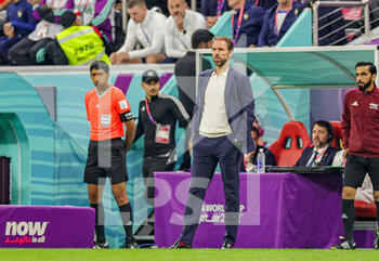 2022-12-11 - Head coach Gareth Southgate of England during the FIFA World Cup 2022, Quarter-final football match between England and France on December 10, 2022 at Al Bayt Stadium in Al Khor, Qatar - FOOTBALL - WORLD CUP 2022 - 1/4 - ENGLAND V FRANCE - FIFA WORLD CUP - SOCCER