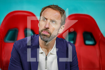 2022-12-11 - Head coach Gareth Southgate of England during the FIFA World Cup 2022, Quarter-final football match between England and France on December 10, 2022 at Al Bayt Stadium in Al Khor, Qatar - FOOTBALL - WORLD CUP 2022 - 1/4 - ENGLAND V FRANCE - FIFA WORLD CUP - SOCCER
