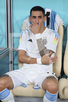 2022-12-13 - Ángel Di Maria of Argentina on the bench during the FIFA World Cup 2022, Semi-final football match between Argentina and Croatia on December 13, 2022 at Lusail Stadium in Al Daayen, Qatar - FOOTBALL - WORLD CUP 2022 - 1/2 - ARGENTINA V CROATIA - FIFA WORLD CUP - SOCCER