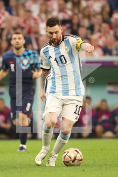 2022-12-13 - Lionel Messi of Argentina during the FIFA World Cup 2022, Semi-final football match between Argentina and Croatia on December 13, 2022 at Lusail Stadium in Al Daayen, Qatar - FOOTBALL - WORLD CUP 2022 - 1/2 - ARGENTINA V CROATIA - FIFA WORLD CUP - SOCCER