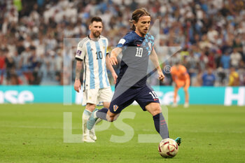 2022-12-13 - Luka Modric of Croatia during the FIFA World Cup 2022, Semi-final football match between Argentina and Croatia on December 13, 2022 at Lusail Stadium in Al Daayen, Qatar - FOOTBALL - WORLD CUP 2022 - 1/2 - ARGENTINA V CROATIA - FIFA WORLD CUP - SOCCER