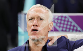 2022-12-14 - Head coach Didier Deschamps of France during the FIFA World Cup 2022, Semi-final football match between France and Morocco on December 14, 2022 at Al Bayt Stadium in Al Khor, Qatar - FOOTBALL - WORLD CUP 2022 - 1/2 - FRANCE V MOROCCO - FIFA WORLD CUP - SOCCER