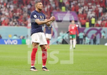 2022-12-14 - Kylian Mbappe of France during the FIFA World Cup 2022, Semi-final football match between France and Morocco on December 14, 2022 at Al Bayt Stadium in Al Khor, Qatar - FOOTBALL - WORLD CUP 2022 - 1/2 - FRANCE V MOROCCO - FIFA WORLD CUP - SOCCER