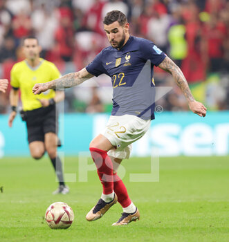 2022-12-14 - Theo Hernandez of France during the FIFA World Cup 2022, Semi-final football match between France and Morocco on December 14, 2022 at Al Bayt Stadium in Al Khor, Qatar - FOOTBALL - WORLD CUP 2022 - 1/2 - FRANCE V MOROCCO - FIFA WORLD CUP - SOCCER