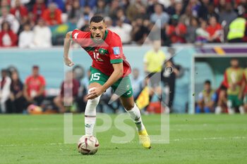 2022-12-14 - Selim Amallah of Morocco during the FIFA World Cup 2022, Semi-final football match between France and Morocco on December 14, 2022 at Al Bayt Stadium in Al Khor, Qatar - FOOTBALL - WORLD CUP 2022 - 1/2 - FRANCE V MOROCCO - FIFA WORLD CUP - SOCCER