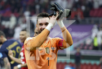 2022-12-14 - Goalkeeper of France Hugo Lloris celebrates the victory following the FIFA World Cup 2022, Semi-final football match between France and Morocco on December 14, 2022 at Al Bayt Stadium in Al Khor, Qatar - FOOTBALL - WORLD CUP 2022 - 1/2 - FRANCE V MOROCCO - FIFA WORLD CUP - SOCCER