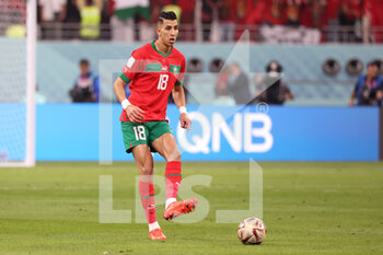 2022-12-17 - Jawad El Yamiq of Morocco during the FIFA World Cup 2022, third place football match between Croatia and Morocco on December 17, 2022 at Khalifa International Stadium in Ar-Rayyan, Qatar - FOOTBALL - WORLD CUP 2022 - 3RD PLACE - CROATIA V MOROCCO - FIFA WORLD CUP - SOCCER