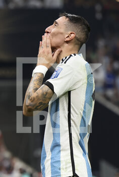2022-12-18 - Angel Di Maria of Argentina celebrates his goal during the FIFA World Cup 2022, Final football match between Argentina and France on December 18, 2022 at Lusail Stadium in Al Daayen, Qatar - FOOTBALL - WORLD CUP 2022 - FINAL - ARGENTINA V FRANCE - FIFA WORLD CUP - SOCCER