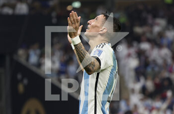 2022-12-18 - Angel Di Maria of Argentina celebrates his goal during the FIFA World Cup 2022, Final football match between Argentina and France on December 18, 2022 at Lusail Stadium in Al Daayen, Qatar - FOOTBALL - WORLD CUP 2022 - FINAL - ARGENTINA V FRANCE - FIFA WORLD CUP - SOCCER