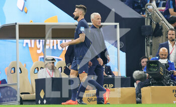 2022-12-18 - Substitution Olivier Giroud of France during the FIFA World Cup 2022, Final football match between Argentina and France on December 18, 2022 at Lusail Stadium in Al Daayen, Qatar - FOOTBALL - WORLD CUP 2022 - FINAL - ARGENTINA V FRANCE - FIFA WORLD CUP - SOCCER