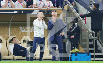 2022-12-18 - Head coach Didier Deschamps with assistant coach Guy Stephan during the FIFA World Cup 2022, Final football match between Argentina and France on December 18, 2022 at Lusail Stadium in Al Daayen, Qatar - FOOTBALL - WORLD CUP 2022 - FINAL - ARGENTINA V FRANCE - FIFA WORLD CUP - SOCCER