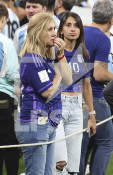 2022-12-18 - Celia Maria Cuccittini and Antonella Roccuzzo, mother and wife of Lionel Messi following the FIFA World Cup 2022, Final football match between Argentina and France on December 18, 2022 at Lusail Stadium in Al Daayen, Qatar - FOOTBALL - WORLD CUP 2022 - FINAL - ARGENTINA V FRANCE - FIFA WORLD CUP - SOCCER