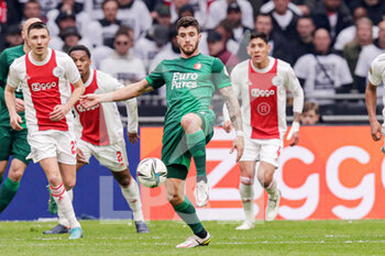 2022-03-20 - Marcos Senesi of Feyenoord during the Netherlands championship Eredivisie football match between AFC Ajax and Feyenoord on March 20, 2022 at Johan Cruijff Arena in Amsterdam, Netherlands - AFC AJAX VS FEYENOORD - NETHERLANDS EREDIVISIE - SOCCER