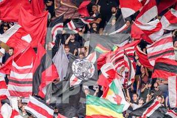 2022-08-06 - Fans of Ajax during the Netherlands championship, Eredivisie football match between Fortuna Sittard and Ajax on August 6, 2022 at Fortuna Sittard Stadion in Sittard, Netherlands - FOOTBALL - NETHERLANDS CHAMP - FORTUNA SITTARD V AJAX - NETHERLANDS EREDIVISIE - SOCCER