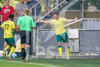 2022-08-06 - Paul Gladon of Fortuna Sittard celebrates his goal during the Netherlands championship, Eredivisie football match between Fortuna Sittard and Ajax on August 6, 2022 at Fortuna Sittard Stadion in Sittard, Netherlands - FOOTBALL - NETHERLANDS CHAMP - FORTUNA SITTARD V AJAX - NETHERLANDS EREDIVISIE - SOCCER