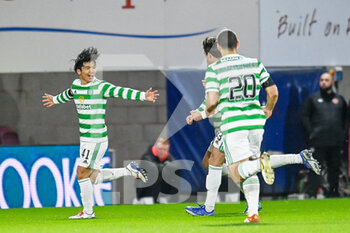 2022-01-26 - Rey Hatate (41) of Celtic FC celebrates his goal 0-1 during the Scottish championship, Cinch SPFL Premiership football match between Heart of Midlothian and Celtic on January 26, 2022 at Tynecastle Park in Edinburgh, Scotland - HEART OF MIDLOTHIAN VS CELTIC - SCOTTISH PREMIERSHIP - SOCCER