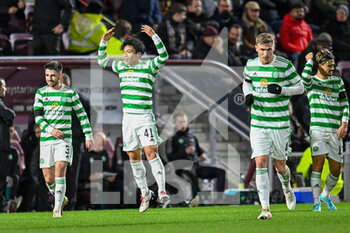 2022-01-26 - Rey Hatate (41) of Celtic FC celebrates his goal 0-1 during the Scottish championship, Cinch SPFL Premiership football match between Heart of Midlothian and Celtic on January 26, 2022 at Tynecastle Park in Edinburgh, Scotland - HEART OF MIDLOTHIAN VS CELTIC - SCOTTISH PREMIERSHIP - SOCCER