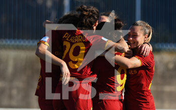 2022-01-23 - Emilie Haavai (11) AS Roma Femminile celebrates after scoring a goal 0 1 during the Italian Football Championship League A Women 2021/2022 match between Napoli Femminile vs Roma Femminile at the Arena Giuseppe Piccolo stadium in Cercola (NA), Italy, on 23 January 2022 - NAPOLI FEMMINILE VS AS ROMA - ITALIAN SERIE A WOMEN - SOCCER