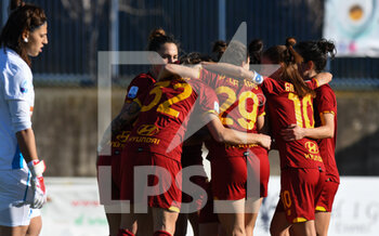 2022-01-23 - Emilie Haavai (11) AS Roma Femminile celebrates after scoring a goal 0 1 during the Italian Football Championship League A Women 2021/2022 match between Napoli Femminile vs Roma Femminile at the Arena Giuseppe Piccolo stadium in Cercola (NA), Italy, on 23 January 2022 - NAPOLI FEMMINILE VS AS ROMA - ITALIAN SERIE A WOMEN - SOCCER