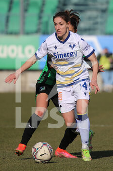 2022-01-22 - Erika Santoro of US SASSUOLO competes for the ball with Ana Jelencic of HELLAS VERONA FC during the Serie A Women match between US Sassuolo and Hellas Verona FC at Enzo Ricci on January 22, 2022 in Sassuolo (MO), Italy. - US SASSUOLO VS HELLAS VERONA WOMEN - ITALIAN SERIE A WOMEN - SOCCER