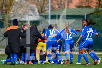 2022-02-27 - Empoli celebrates after scoring a goal of 1 - 0 - EMPOLI LADIES VS JUVENTUS FC - ITALIAN SERIE A WOMEN - SOCCER