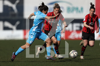 2022-03-06 - Romina Pinna (Napoli femminile) and Laura Agard (AC Milan) battle for the ball  - AC MILAN VS NAPOLI FEMMINILE - ITALIAN SERIE A WOMEN - SOCCER