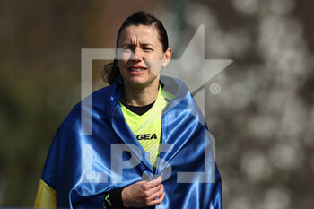 2022-03-20 - Kateryna Monzul' wears an Ukraine flag - INTER - FC INTERNAZIONALE VS UC SAMPDORIA - ITALIAN SERIE A WOMEN - SOCCER