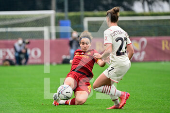 2022-03-19 - Angelica Soffia (AS Roma Women)  during the Italian Football Championship League A Women 2021/2022 match between AS Roma vs AC Milan at the Tre Fontane stadium on 19 March 2021. - AS ROMA VS AC MILAN - ITALIAN SERIE A WOMEN - SOCCER