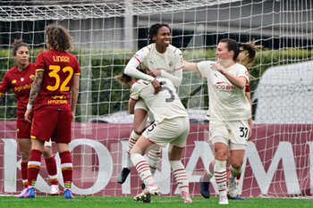 2022-03-19 - Lindsey Thomas (AC Milan) celebrates after scoring the goal 0-1 during the Italian Football Championship League A Women 2021/2022 match between AS Roma vs AC Milan at the Tre Fontane stadium on 19 March 2021. - AS ROMA VS AC MILAN - ITALIAN SERIE A WOMEN - SOCCER