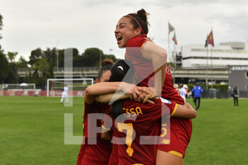 2022-05-07 - A.S. Roma celebrates qualifying for the Champions League during the 21th day of the Serie A Championship between A.S. Roma Women and U.C. Sampdoria at the stadio Tre Fontane on 7th of May, 2022 in Rome, Italy. - AS ROMA VS UC SAMPDORIA - ITALIAN SERIE A WOMEN - SOCCER