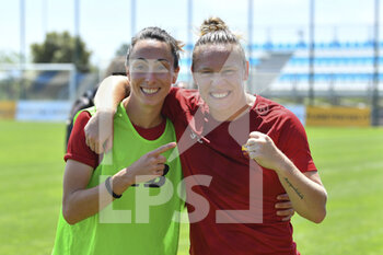 2022-05-14 - Paloma Lazaro and Joyce Magalhães Borini of AS Roma Women during the 22th day of the Serie A Championship between S.S. Lazio Women vs A.S. Roma Women at the stadio Mirko Fersini on 14th of May, 2022 in Formello, Italy. - LAZIO WOMEN VS AS ROMA - ITALIAN SERIE A WOMEN - SOCCER